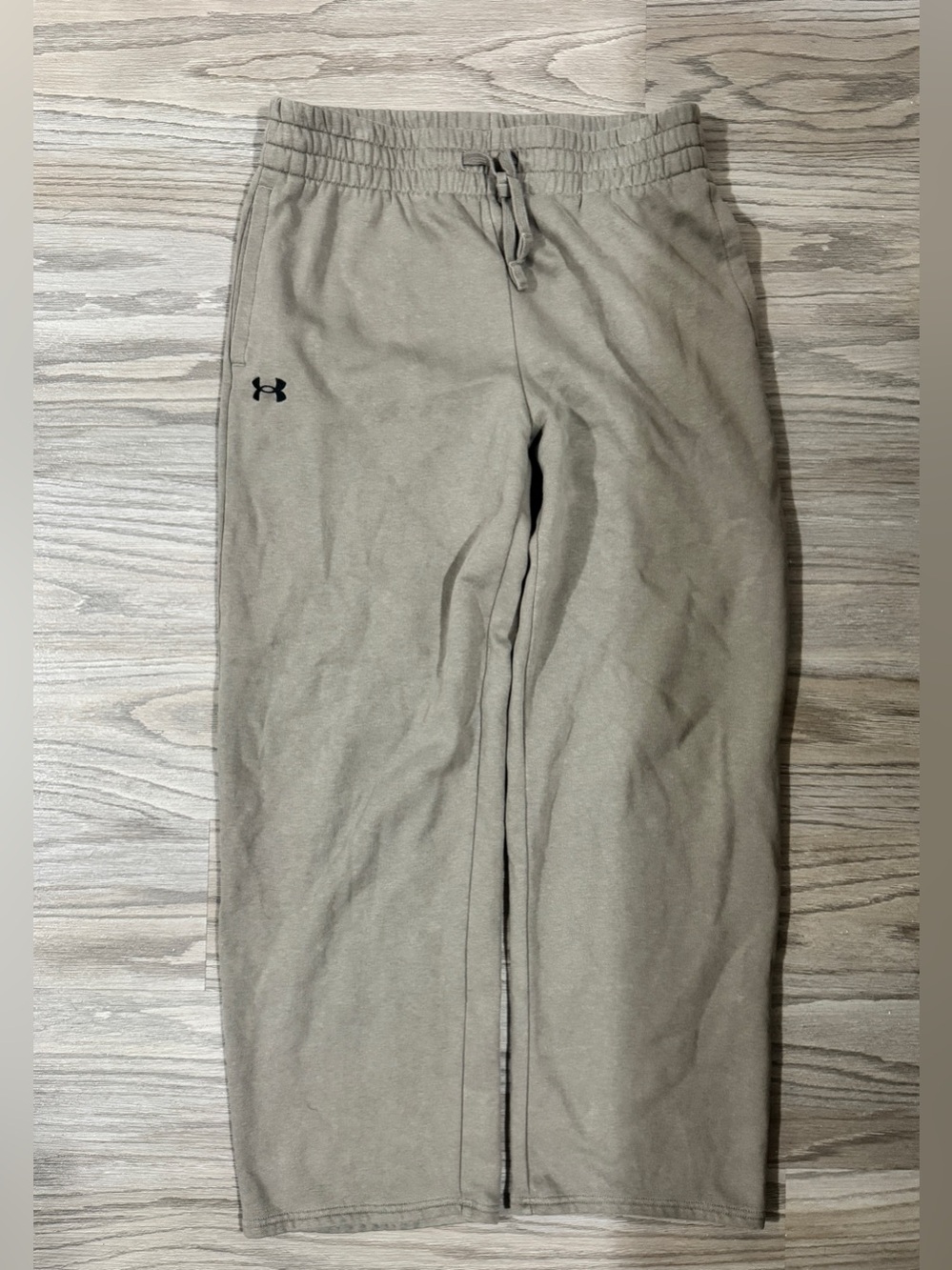 Under Armour Straight Leg Fleece Pants M Taupe Gray Athletic Athleisure